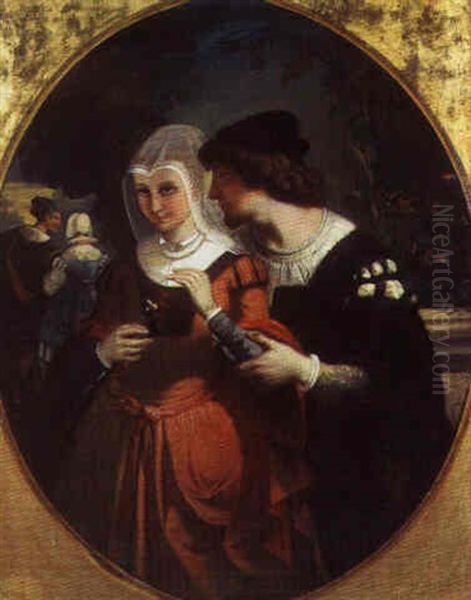 Conversation Galante Oil Painting by Auguste Barthelemy Glaize