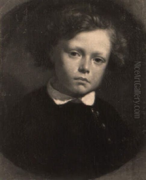 Portrait Presume De Leon Glaize, Un Des Fils De L'artiste Oil Painting by Auguste Barthelemy Glaize