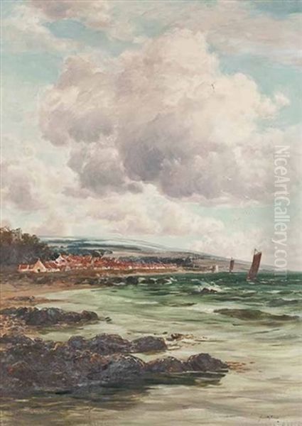 The East Coast At Dysart Looking Towards Serf's Tower Oil Painting by John Glass