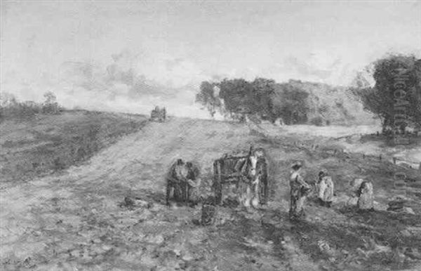 The Potato Havest Oil Painting by John Hamilton Glass