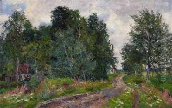 Waldlandschaft Mit Weg Oil Painting by Adolf Glatte