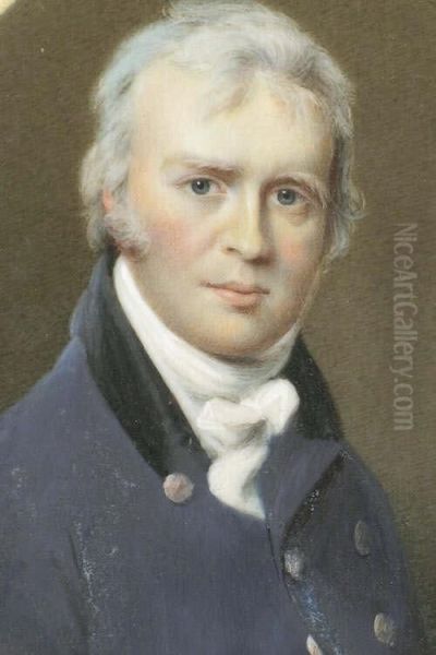 Century Portrait Miniature On Ivory Depicting Awell Dressed Young Gentleman Oil Painting by George, Admiral Back