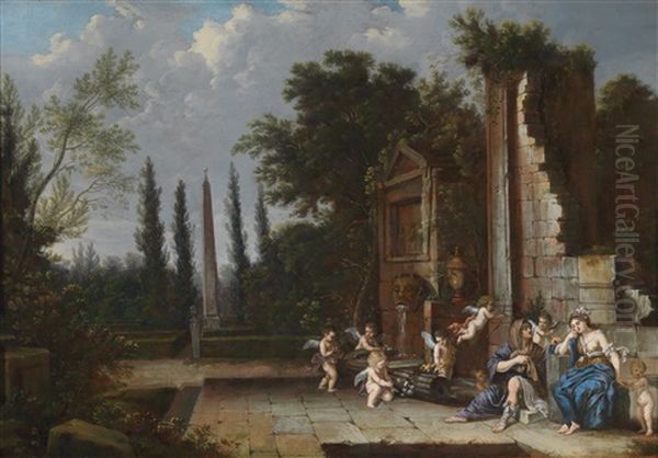 Vertumnus Und Pomona Oil Painting by Johannes (Jan) Glauber