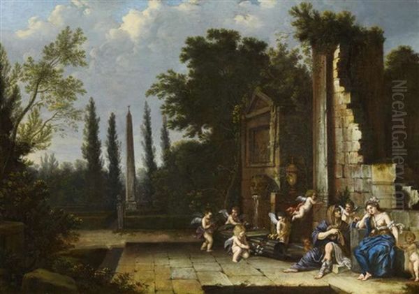 Vertumnus Und Pomona Oil Painting by Johannes (Jan) Glauber