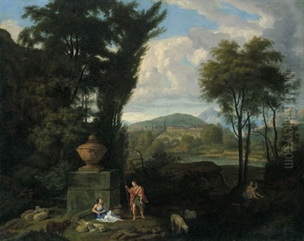 Landschaft Mit Mythologischen Figuren Oil Painting by Johannes (Jan) Glauber