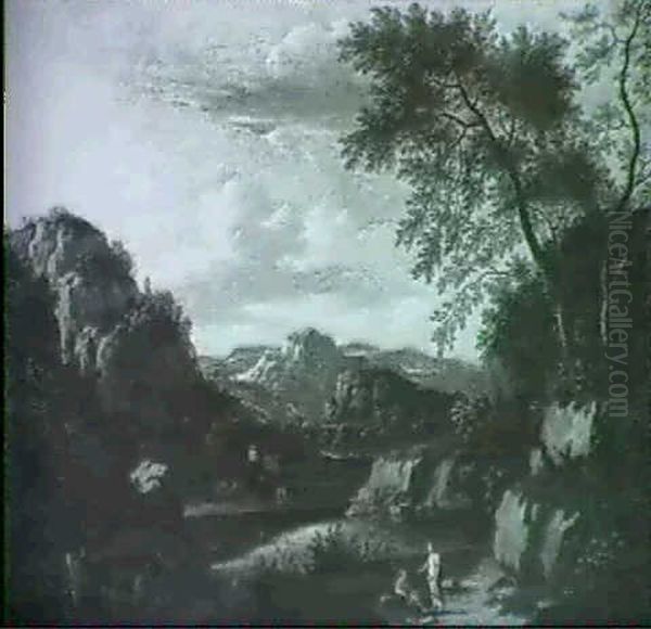 Paysages Fluviaux Oil Painting by Johannes (Jan) Glauber