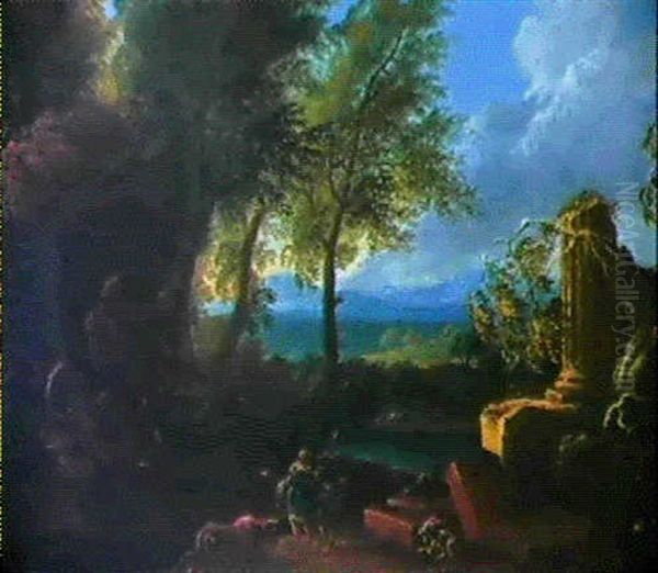 Arkadische Landschaft Oil Painting by Johannes Gottlieb Glauber