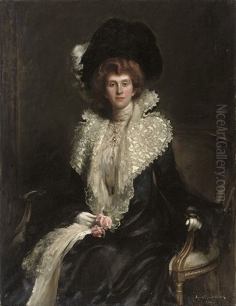 Portrait Of A Lady Oil Painting by Hugh de Twenebrokes Glazebrook