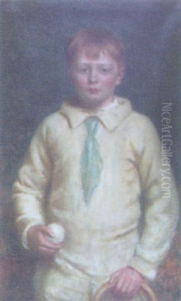 Portrait Of Albert Hugh Dudley Tyas Aged About 7 Oil Painting by Hugh de Twenebrokes Glazebrook