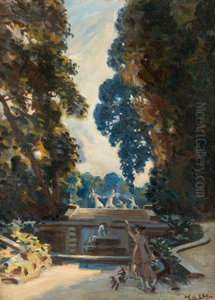 Dance In The Garden Oil Painting by Wilfred Gabriel De Glehn