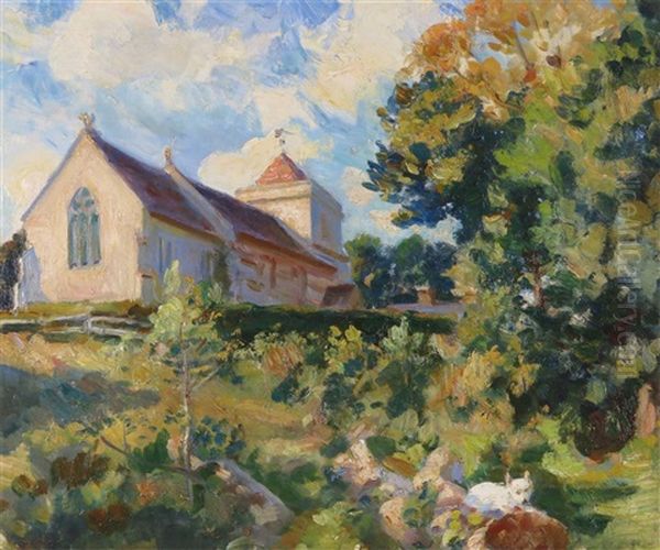 The Church Oil Painting by Wilfred Gabriel De Glehn