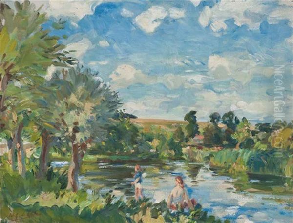 Summer On The Avon Oil Painting by Wilfred Gabriel De Glehn