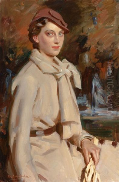 Jane Austen, Autumn Oil Painting by Wilfred Gabriel De Glehn