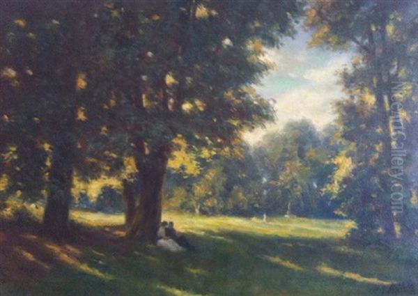 Scene Galante A La Lisiere D'un Bois Oil Painting by Wilfred Gabriel De Glehn