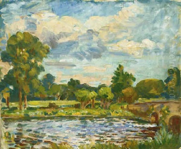 The River Arun, West Sussex Oil Painting by Wilfred Gabriel De Glehn