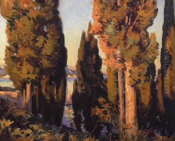 San Vigilio, Lake Garda Oil Painting by Wilfred Gabriel De Glehn