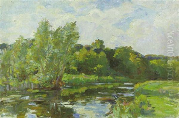 Trees By A River by Wilfred Gabriel De Glehn