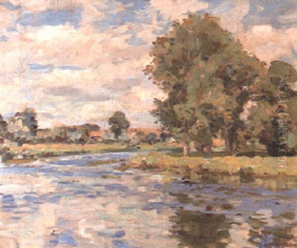 On The Avon Oil Painting by Wilfred Gabriel De Glehn