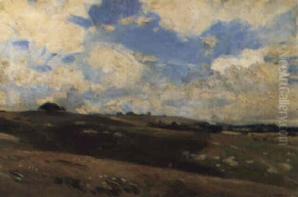 The Downs Near Wilton Oil Painting by Wilfred Gabriel De Glehn