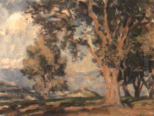 Provencal Landscape Oil Painting by Wilfred Gabriel De Glehn