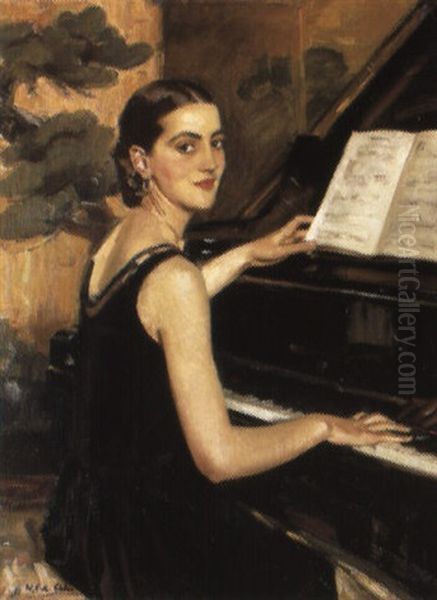 The Pianist Oil Painting by Wilfred Gabriel De Glehn