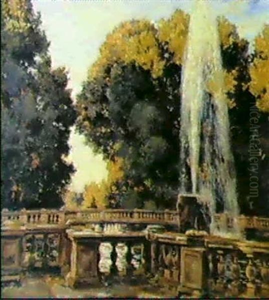 The Boboli Gardens, Palazzo Pitti, Florence Oil Painting by Wilfred Gabriel De Glehn