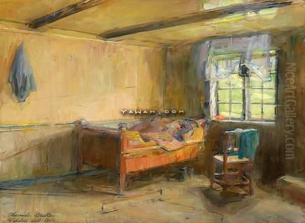 Interior, Grihamar Gard, Valdres Oil Painting by Harriet Backer