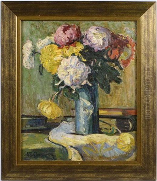 Chrysanthemes Oil Painting by Albert Gleizes