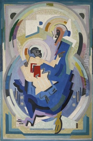 Vierge Noire (vierge A L'enfant) Oil Painting by Albert Gleizes