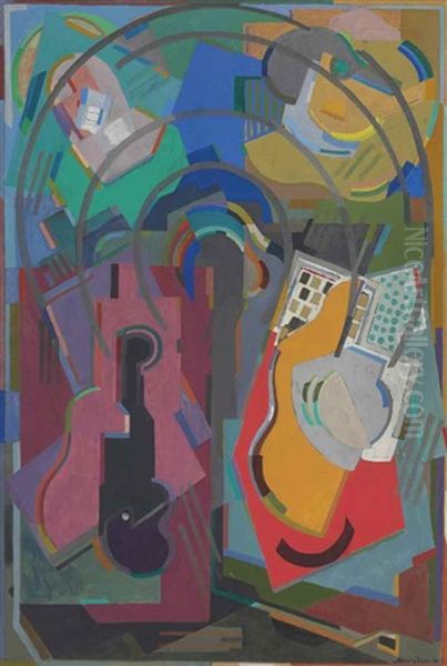 Composition Rythmique, Quatre Elements Oil Painting by Albert Gleizes