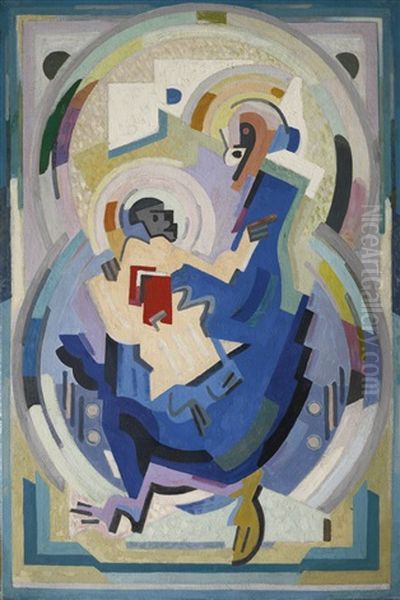 Vierge Noire (vierge A L'enfant) Oil Painting by Albert Gleizes