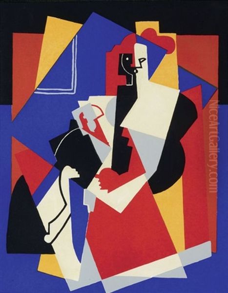 Composition Aux Deux Figures Planes Oil Painting by Albert Gleizes