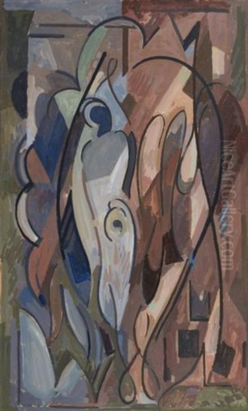 Figure Gris-brun Oil Painting by Albert Gleizes