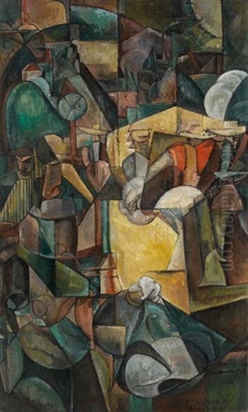 Moissoneurs Ou Depiquage Des Moissons, Variante Oil Painting by Albert Gleizes