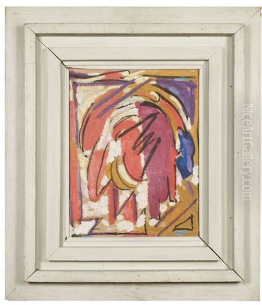 Composition Rouge Oil Painting by Albert Gleizes