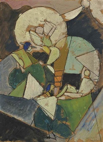 Acrobates (study) Oil Painting by Albert Gleizes