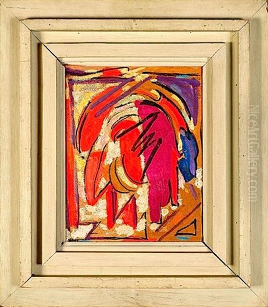 Composition Rouge Oil Painting by Albert Gleizes