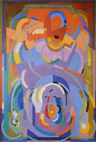 Symphonie De Violets Deuzieme Version Ou Composition Oil Painting by Albert Gleizes