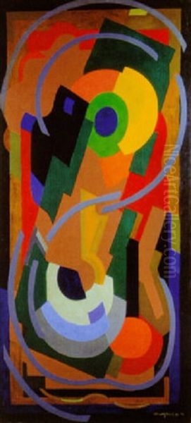 Spirale Brun Et Vert Ou Spirale Vert-brun Oil Painting by Albert Gleizes