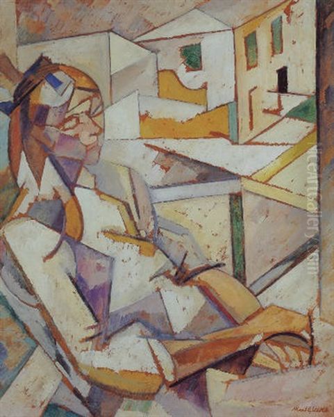 Portrait De Juliette Roche Oil Painting by Albert Gleizes