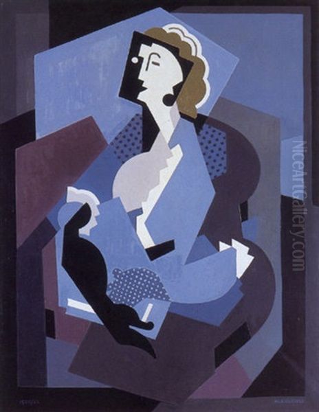 La Femme Au Gant Noir Oil Painting by Albert Gleizes