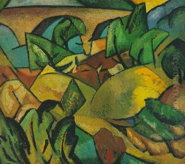 Paysage Rocheux Et Pont Oil Painting by Albert Gleizes