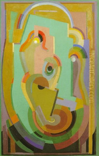 Composition Violet-vert Ou Composition Violet Et Vert Ou Femme Et Enfant Oil Painting by Albert Gleizes