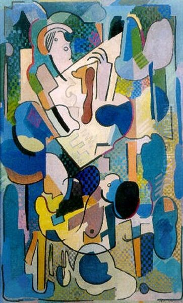 L'etrenge Musicien (figure Suggeree) Oil Painting by Albert Gleizes