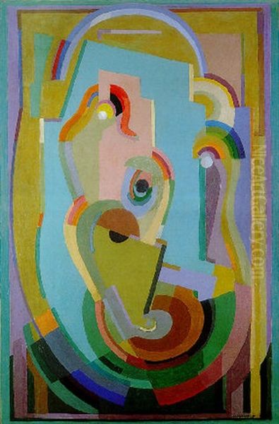 Composition Violet Et Vert Oil Painting by Albert Gleizes