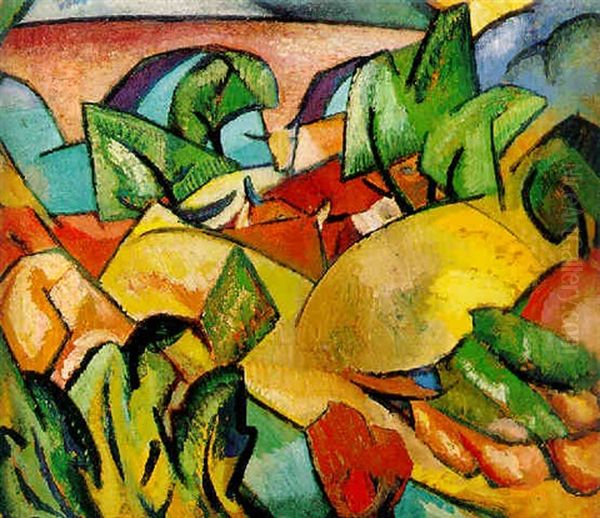 Paysage Rocheux Et Pont Oil Painting by Albert Gleizes