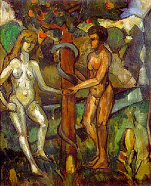 Adam Et Eve Oil Painting by Albert Gleizes