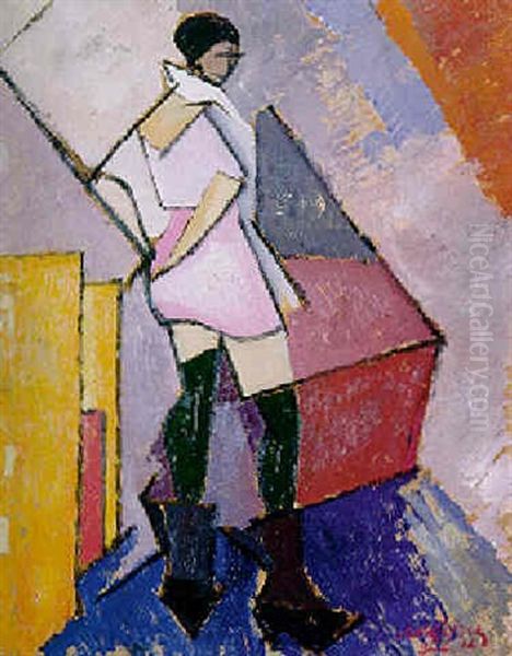 Femme En Rose Oil Painting by Albert Gleizes