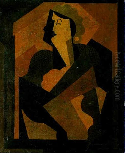 La Femme Aux Gants Noirs Oil Painting by Albert Gleizes