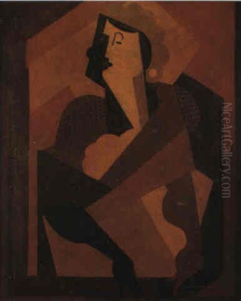 La Femme Aux Gants Noirs Oil Painting by Albert Gleizes